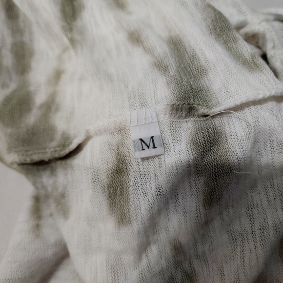 Nwt Vintage Havana Army Green Tie Dye Split Back Long Sleeve Shirt Sz M - Picture 7 of 7